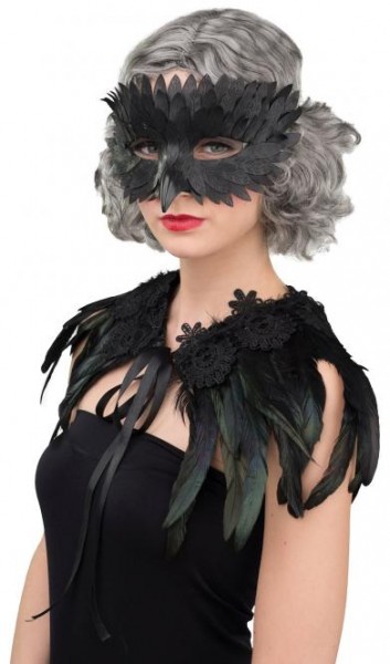 Fasching Damen Maske Rabe