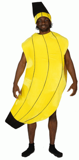 Faschingskostüm Herren Banane (mit Kopfbedeckung)